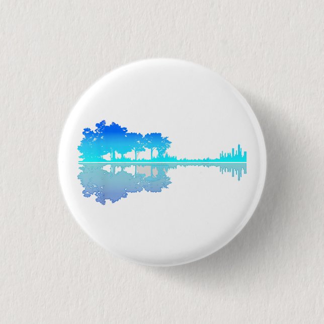 Chapa Redonda De 2,5 Cm Guitarra Lake Shadow Love Guitar (Anverso)