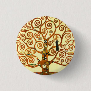 Chapa Redonda De 2,5 Cm Gustav Klimt El Bella Artes del árbol de la vida