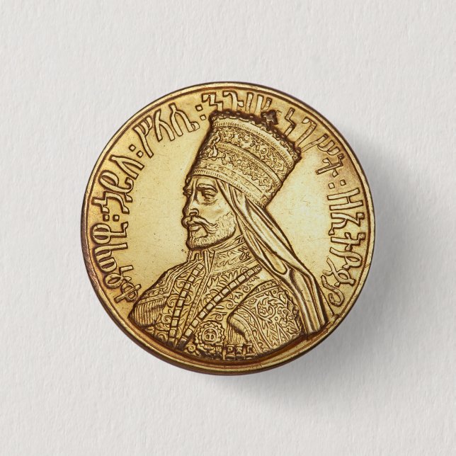 Chapa Redonda De 2,5 Cm Haile Selassie imperio of Ethiopia Rastafari (Anverso)