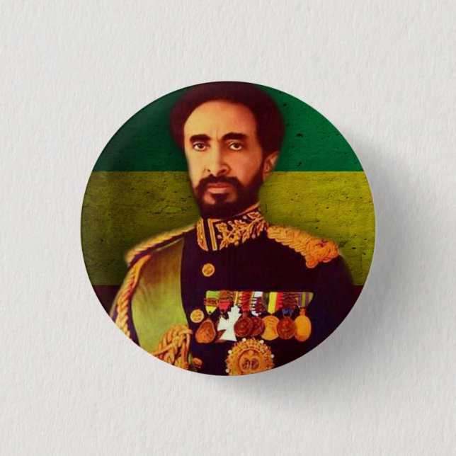 Chapa Redonda De 2,5 Cm Haile Selassie imperio of Ethiopia Rastafari (Anverso)