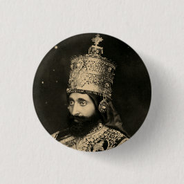 Chapa Redonda De 2,5 Cm Haile Selassie Rastafari Button - Jah Messiah -