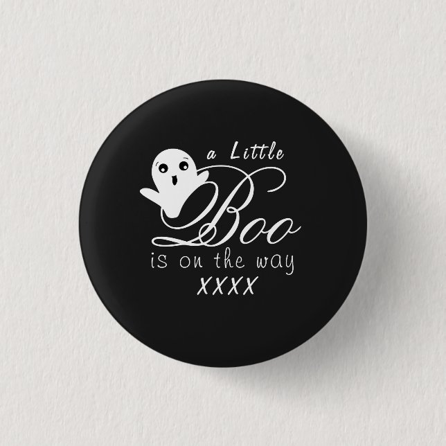 Chapa Redonda De 2,5 Cm Halloween Baby Announcement Button (Anverso)