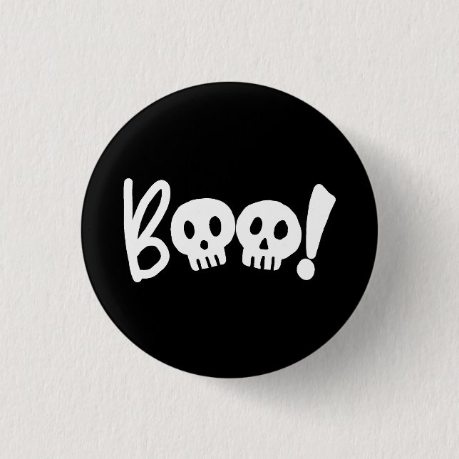 Chapa Redonda De 2,5 Cm Halloween Boo Scary (Anverso)