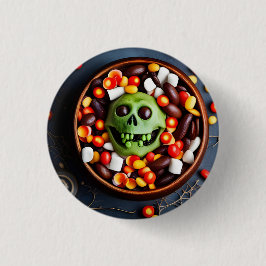 Chapa Redonda De 2,5 Cm Halloween Creepy Candy Bowl