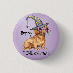 Chapa Redonda De 2,5 Cm Halloween Dachshund