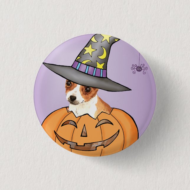 Chapa Redonda De 2,5 Cm Halloween de Chihuahua (Anverso)