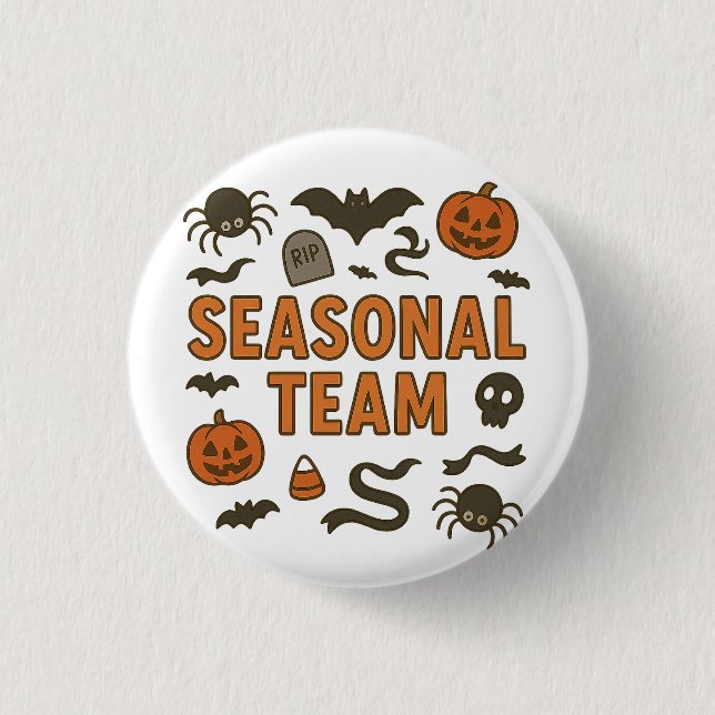 Chapa Redonda De 2,5 Cm Halloween de equipo estacional (Anverso)