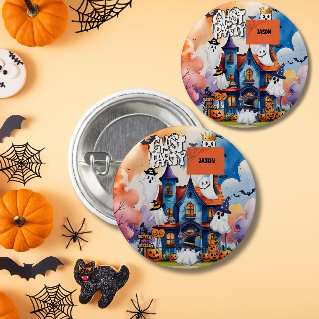 Chapa Redonda De 2,5 Cm Halloween del Fiesta fantasma Kids (Subido por el creador)