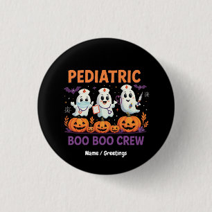 Chapa Redonda De 2,5 Cm Halloween Enfermera Pediátrica Boo Crew Funny Spoo