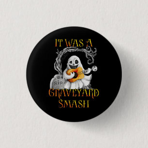 Chapa Redonda De 2,5 Cm Halloween Monster Mash Fantasma Graveyard