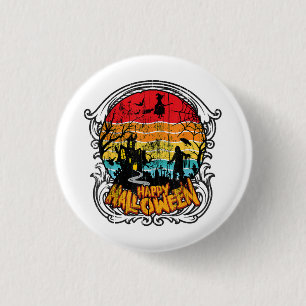 Chapa Redonda De 2,5 Cm Halloween retro vintage