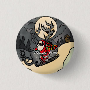 Chapa Redonda De 2,5 Cm Halloween Rustic Holiday Claus