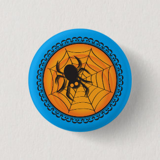 Chapa Redonda De 2,5 Cm Halloween siluetea la insignia de la araña y del