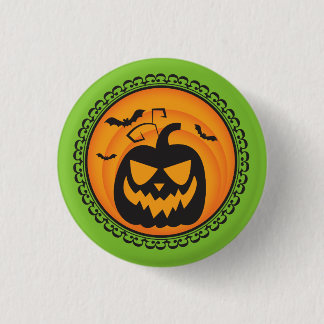Chapa Redonda De 2,5 Cm Halloween siluetea la insignia de la calabaza
