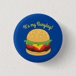 Chapa Redonda De 2,5 Cm Hamburger Birthday Party Burger