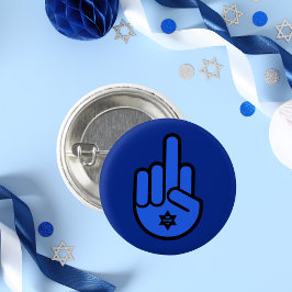 Chapa Redonda De 2,5 Cm Hamsa del dedo medio con la estrella de David Jewi