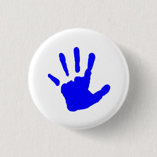 Chapa Redonda De 2,5 Cm Handprint azul