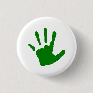 Chapa Redonda De 2,5 Cm Handprint verde