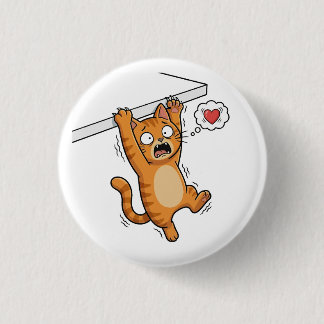Chapa Redonda De 2,5 Cm Hanging Cat Panic Button
