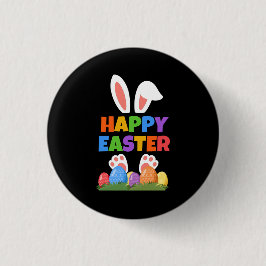 Chapa Redonda De 2,5 Cm Happy Easter Bunny 