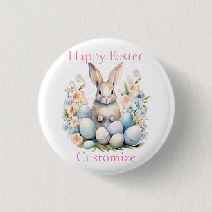 Chapa Redonda De 2,5 Cm Happy Easter Bunny Basket Thunder_Cove