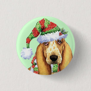 Chapa Redonda De 2,5 Cm Happy Howliday Basset