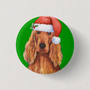 Chapa Redonda De 2,5 Cm Happy Howlidays Irish Setter
