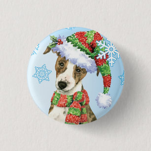 Chapa Redonda De 2,5 Cm Happy Howlidays Whippet