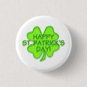 Chapa Redonda De 2,5 Cm Happy St. Patrick's Day Green Shamrock Pin