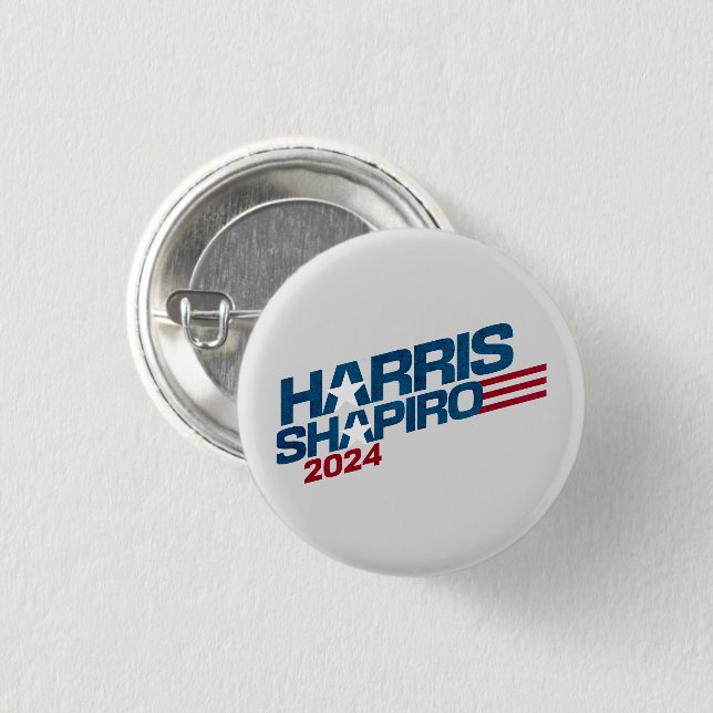Chapa Redonda De 2,5 Cm Harris Shapiro 2024 Stars and Stripes Patriotic (Anverso y reverso)
