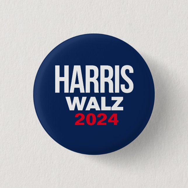 Chapa Redonda De 2,5 Cm Harris Walz 2024 (Anverso)
