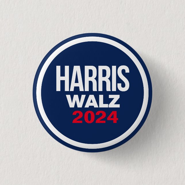 Chapa Redonda De 2,5 Cm Harris Walz 2024 (Anverso)