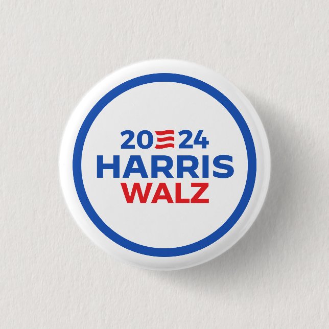 Chapa Redonda De 2,5 Cm Harris Walz 2024 (Anverso)