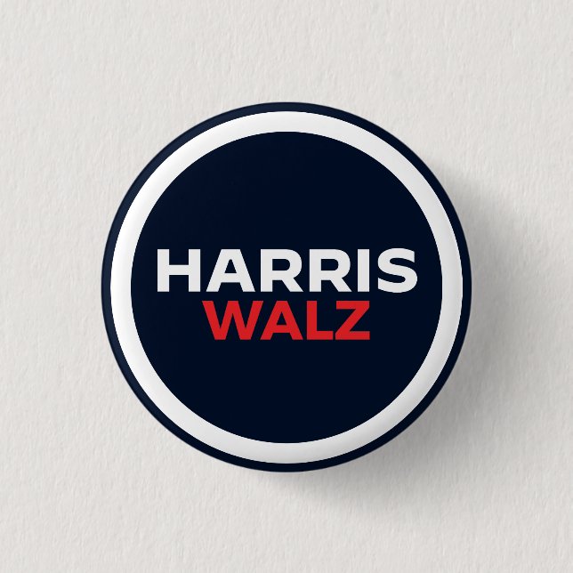 Chapa Redonda De 2,5 Cm Harris Walz 2024 (Anverso)