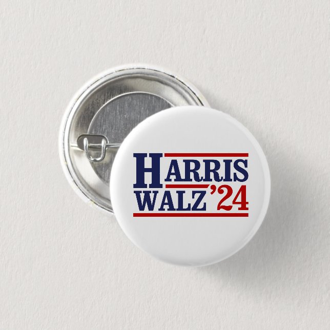Chapa Redonda De 2,5 Cm Harris Walz '24 (Anverso y reverso)