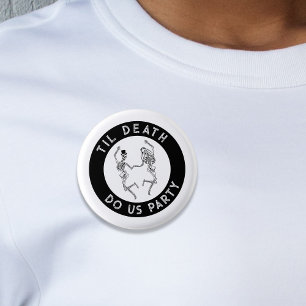 Chapa Redonda De 2,5 Cm Hasta que la muerte nos separe pareja de esqueleto