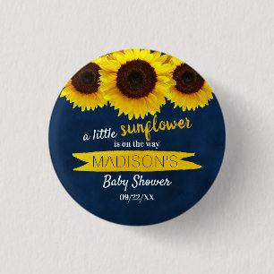 Chapa Redonda De 2,5 Cm ¡Hay Un Pequeño Girasol En El Camino! Baby Shower
