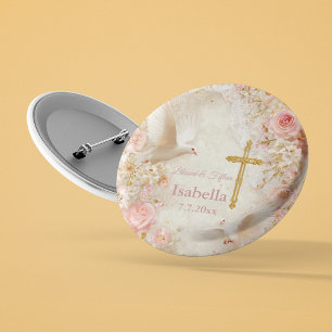 Chapa Redonda De 2,5 Cm Heaveny Rubor & Gold Quince, personalizado