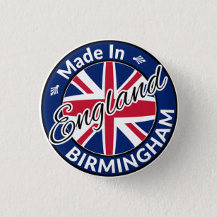 Chapa Redonda De 2,5 Cm Hecho en Birmingham Inglaterra Bandera de Jack