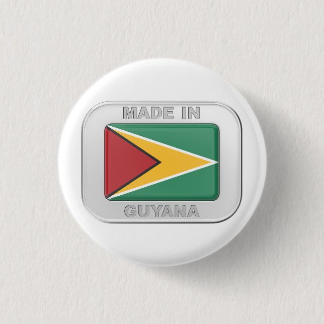 Chapa Redonda De 2,5 Cm Hecho en Guyana (Anverso)