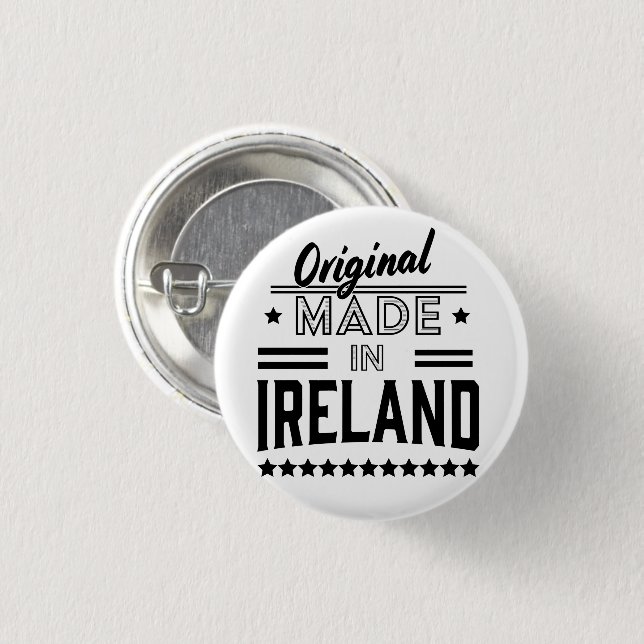 Chapa Redonda De 2,5 Cm hecho en Irlanda hermoso logo retro. (Anverso y reverso)