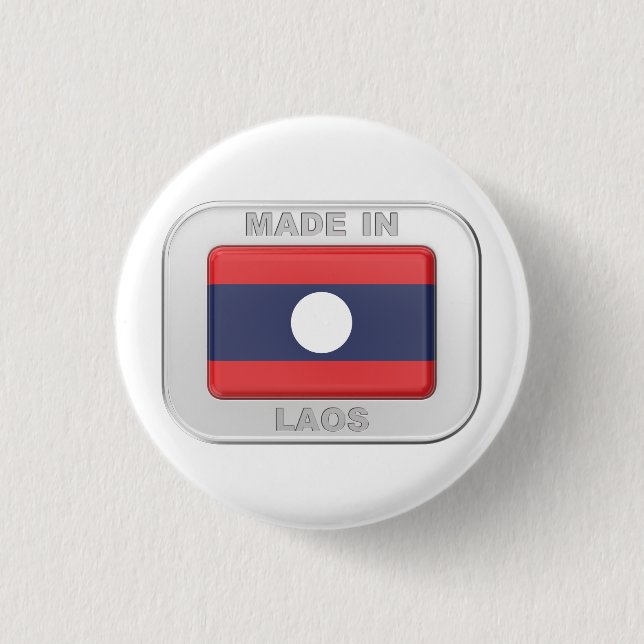 Chapa Redonda De 2,5 Cm Hecho en Laos (Anverso)