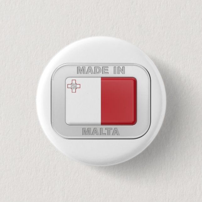Chapa Redonda De 2,5 Cm Hecho en Malta (Anverso)