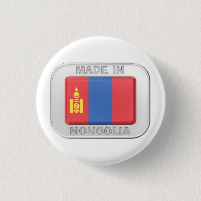 Chapa Redonda De 2,5 Cm Hecho en Mongolia (Anverso)