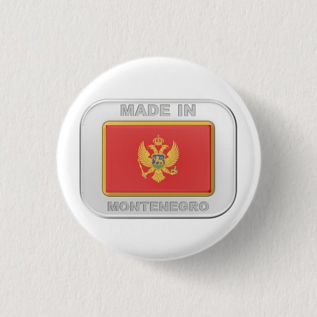Chapa Redonda De 2,5 Cm Hecho en Montenegro (Anverso)