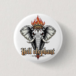 Chapa Redonda De 2,5 Cm Hell Elephant