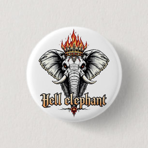 Chapa Redonda De 2,5 Cm Hell Elephant