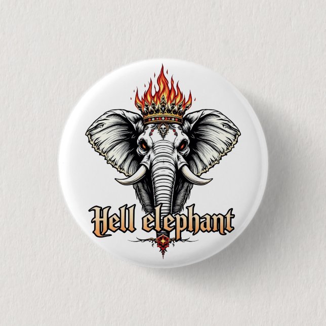 Chapa Redonda De 2,5 Cm Hell Elephant (Anverso)