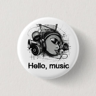 Chapa Redonda De 2,5 Cm hello music