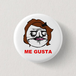 Chapa Redonda De 2,5 Cm Hembra de Brown yo cara cómica Meme de la rabia de